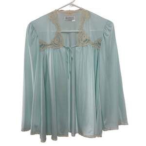 1970s Miss Elaine NWT Antron Nylon Lace Robe Bed Jacket – Small – Made in USA